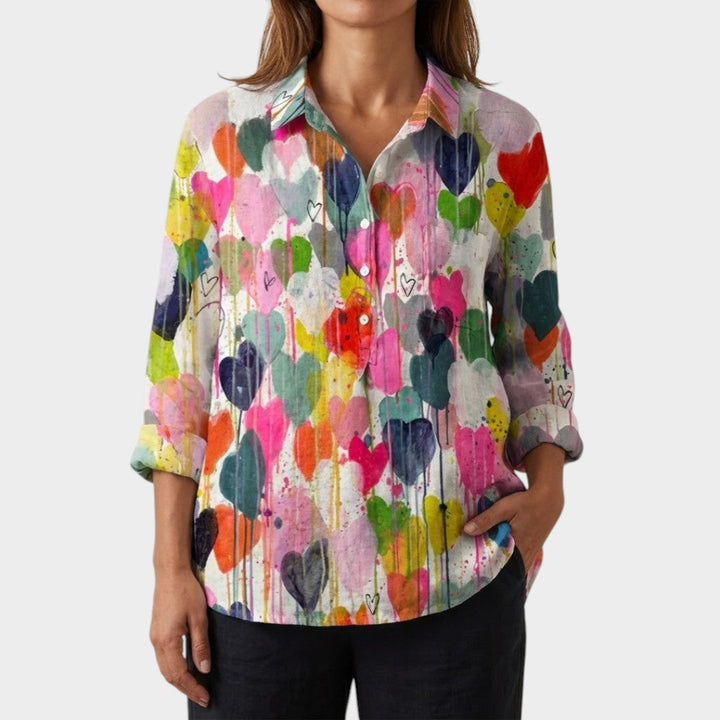 Thalia™ | Blusa de lino atemporal con diseño de fantasía