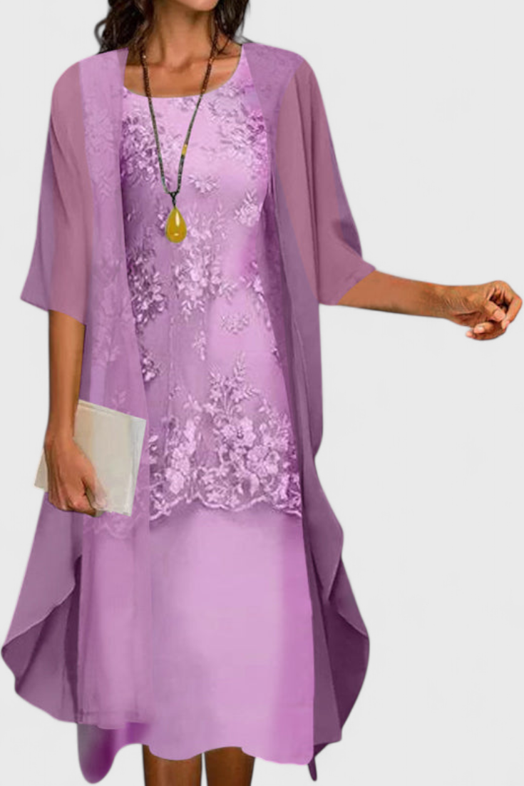 Conjunto de Vestido de Chiffon Elegante Apolline con Diseño Atemporal