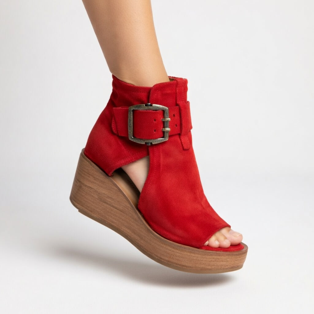 Sarah™ — Botines Abiertos de Cuña con Diseño Moderno