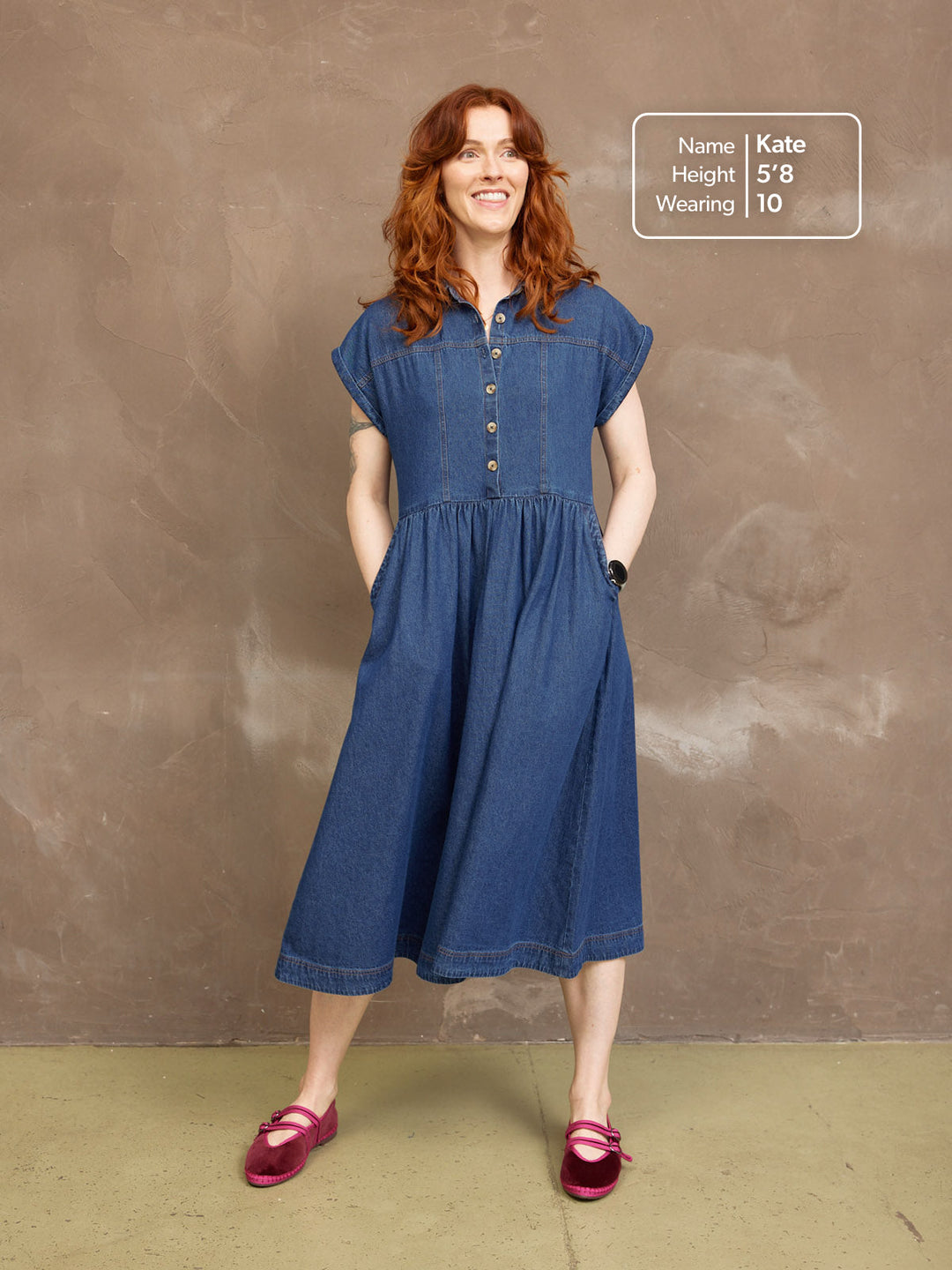 Vestido Vaquero Midi Rhiona - Azul Oscuro