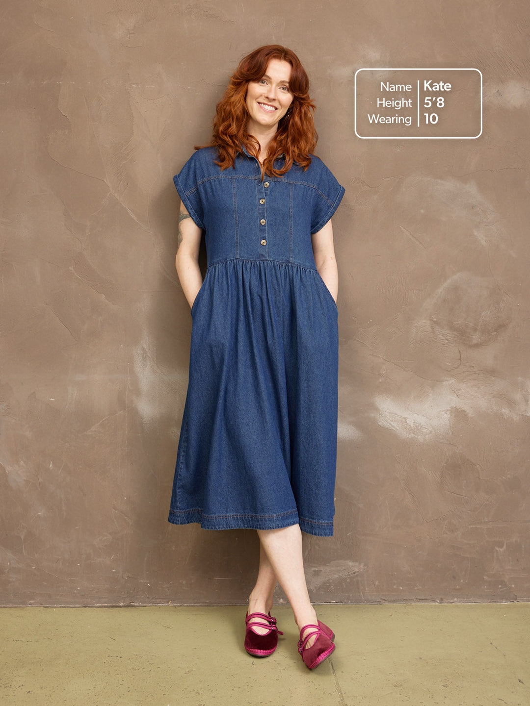 Vestido Vaquero Midi Rhiona - Azul Oscuro