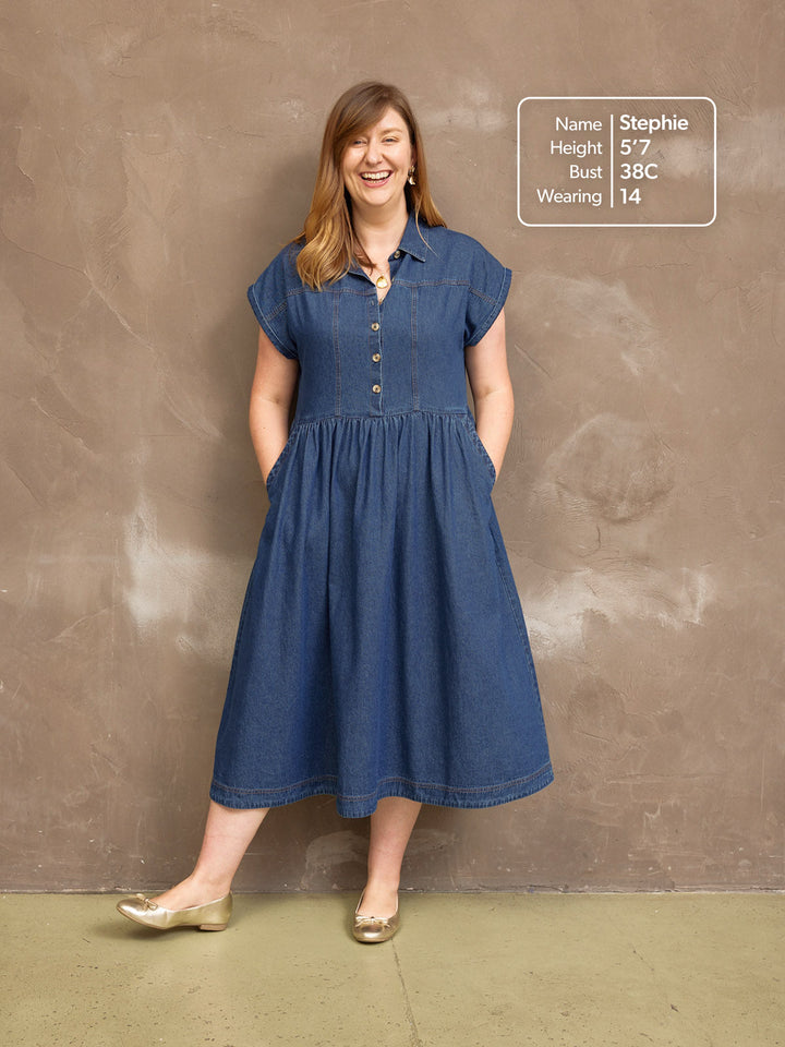 Vestido Vaquero Midi Rhiona - Azul Oscuro