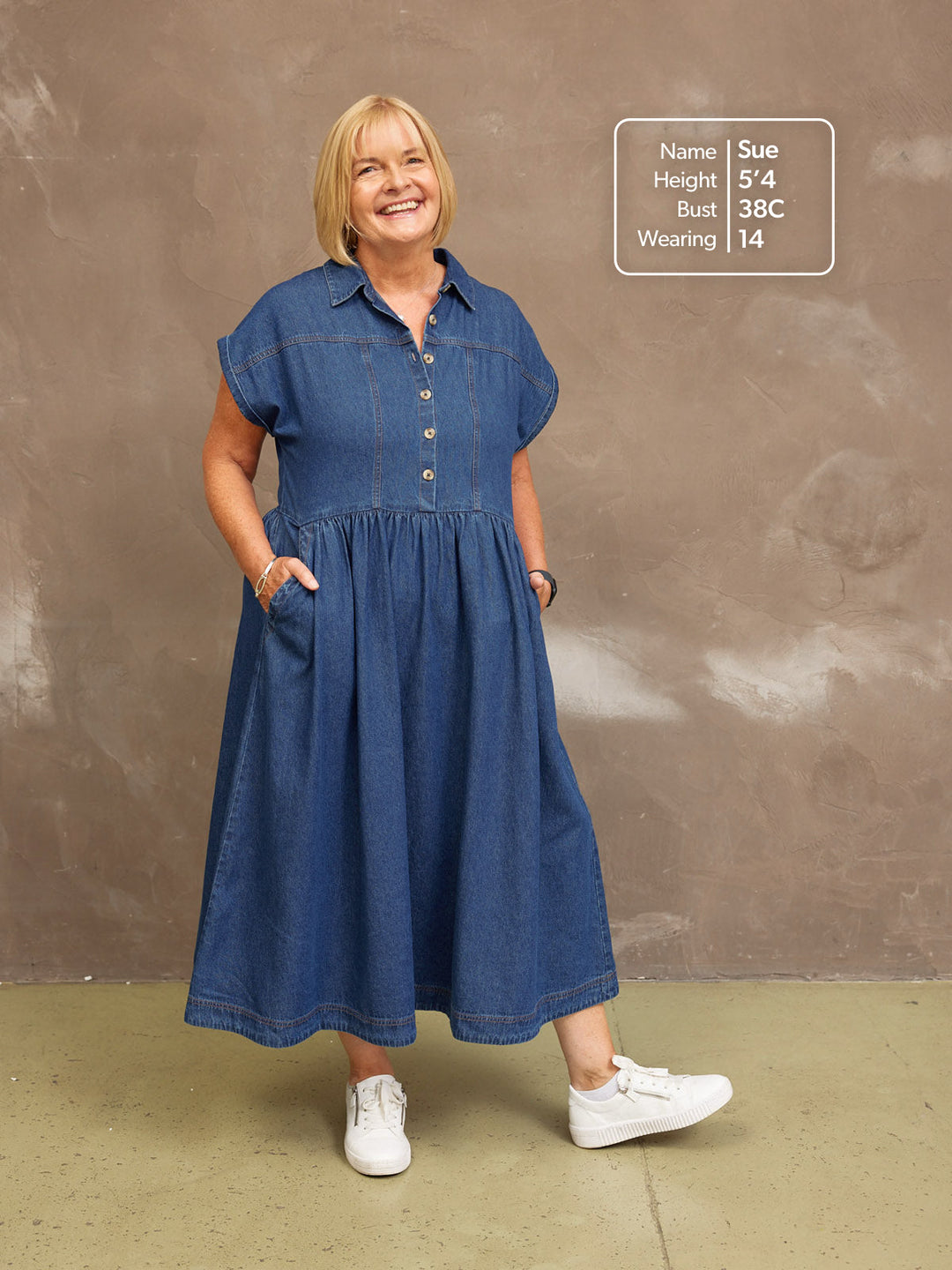 Vestido Vaquero Midi Rhiona - Azul Oscuro