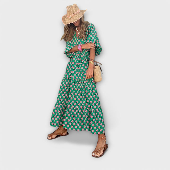 Vestidos maxi geométricos elegantes