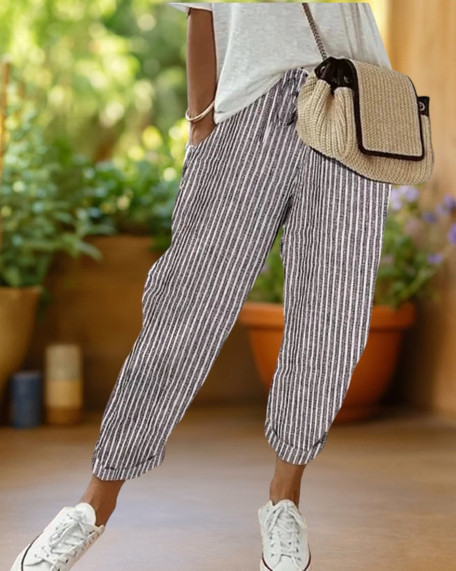 Kyoto™ | Pantalones rayados con cordón