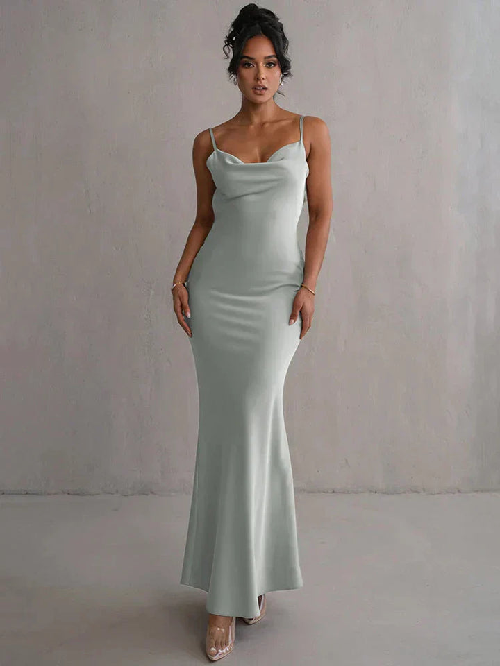 Cassiane - Vestido de Satén Floral