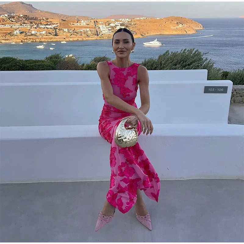 Alora - Elegante Vestido Maxi con Diseño Floral