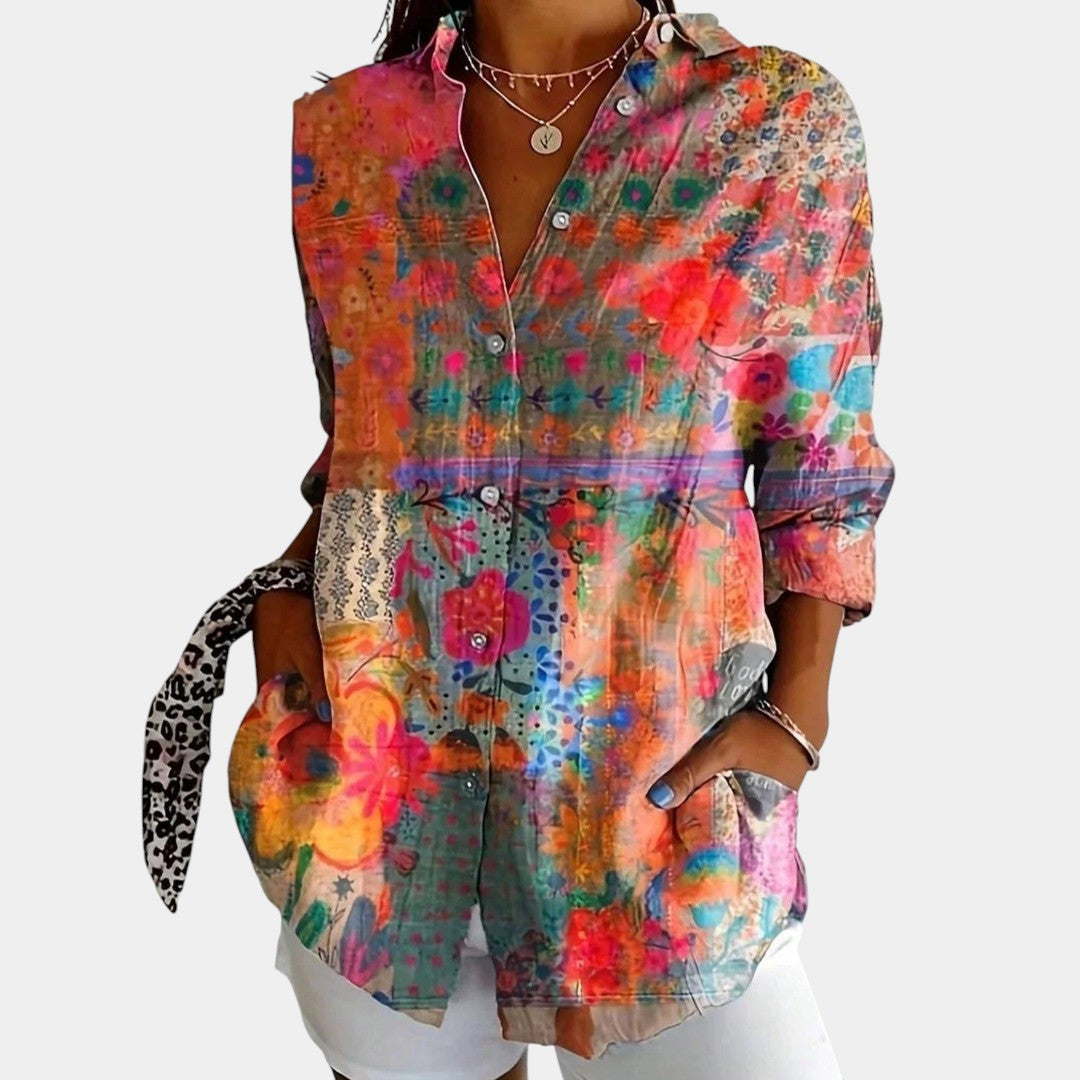 Nika – Blusa de verano con estampado vibrante