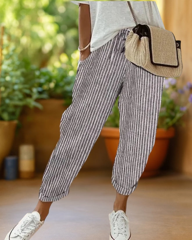 Marlowe™ | Pantalones de rayas con cordón