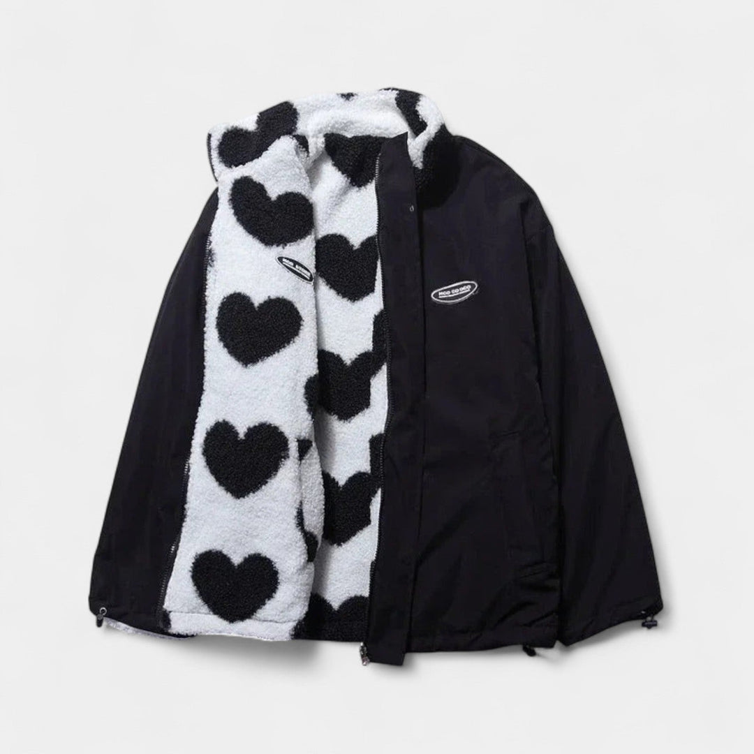Maja – Chaqueta reversible con corazones