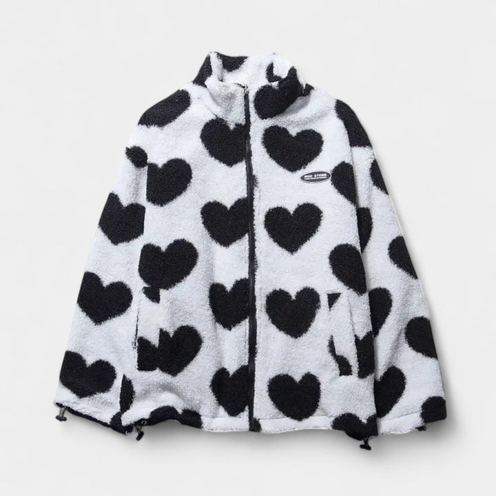 Maja – Chaqueta reversible con corazones