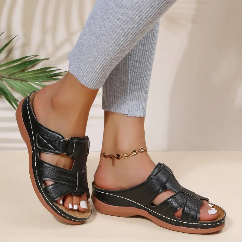 Gaia™ | Sandalias ortopédicas vintage de cuña para mujer