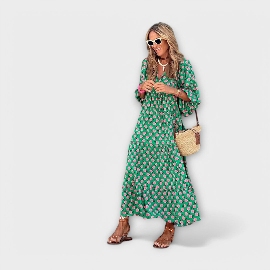 Vestidos maxi geométricos elegantes