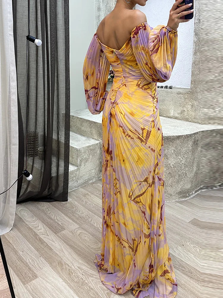 Gisselle - Vestido maxi con escote en forma de V