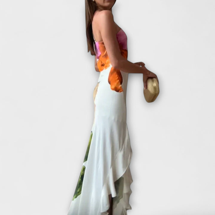 Sapphire - Vestido maxi elegante con patchwork