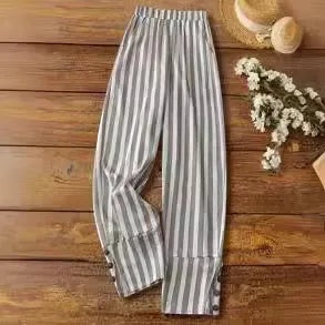 Sevilla | Pantalones de pierna ancha a rayas con abertura