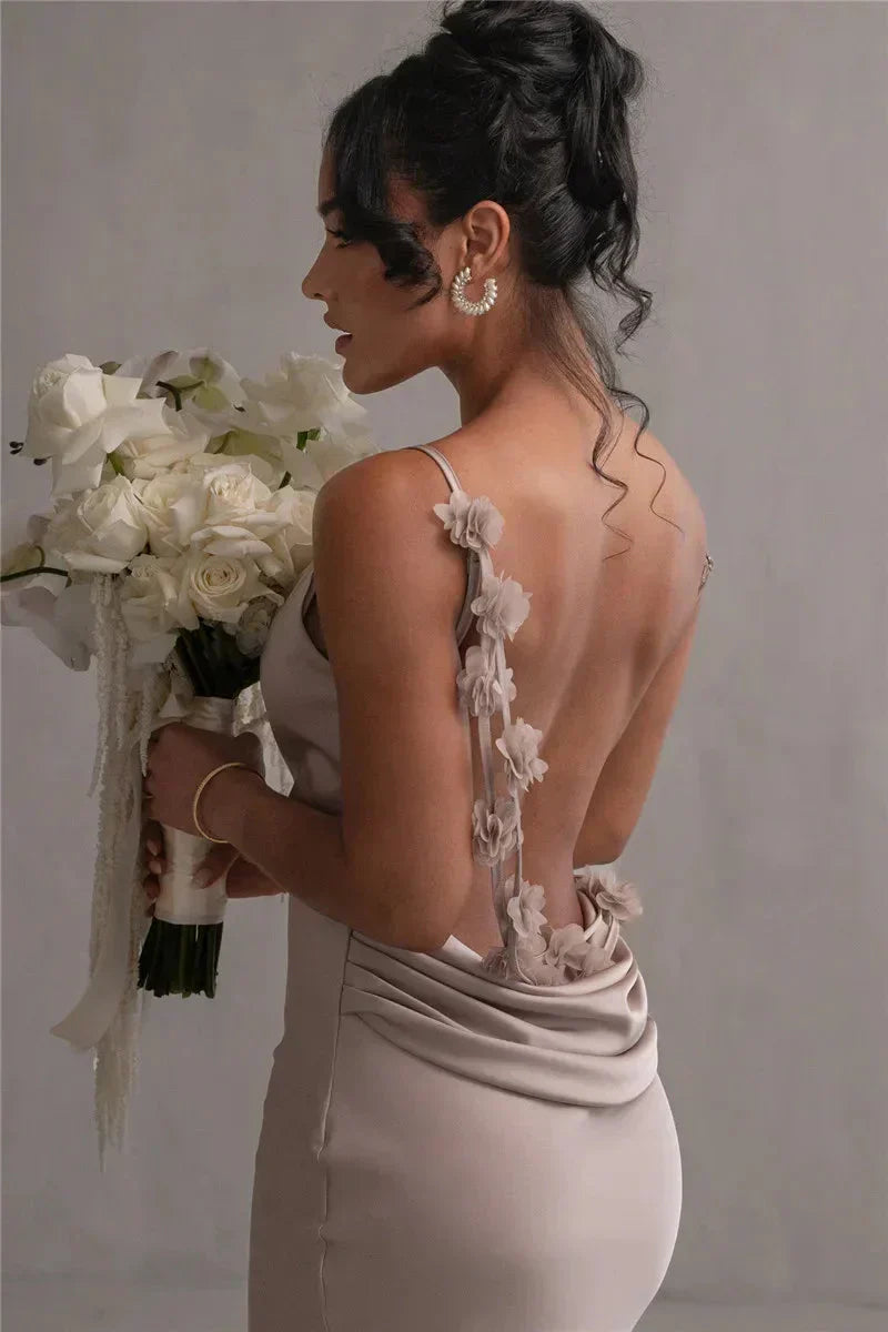 Cassiane - Vestido de Satén Floral