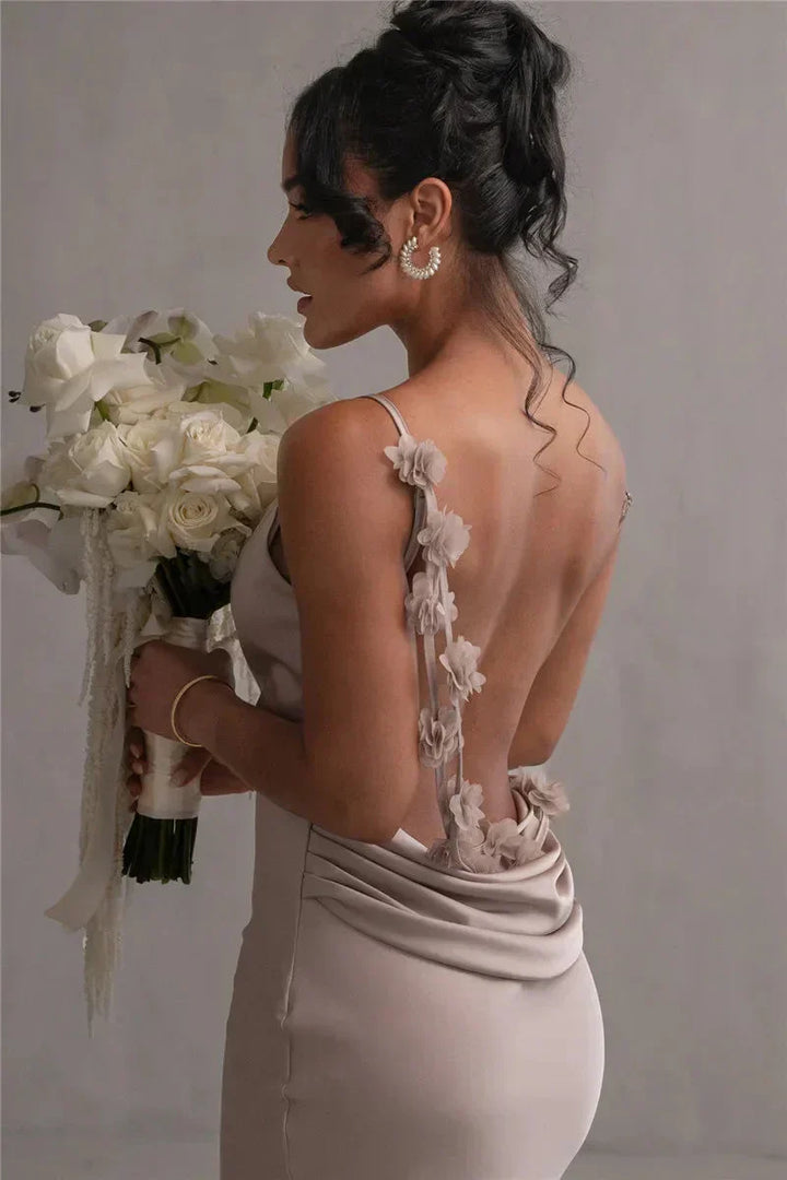 Cassiane - Vestido de Satén Floral