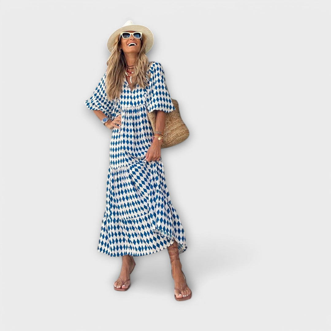 Vestidos maxi geométricos elegantes