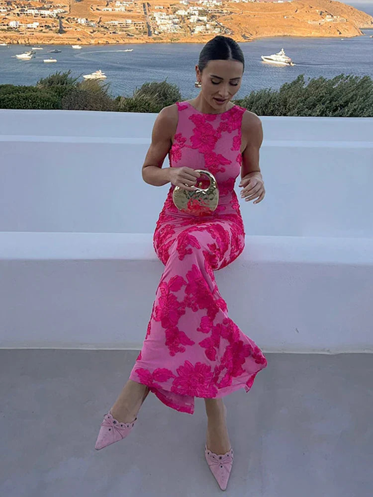 Alora - Elegante Vestido Maxi con Diseño Floral