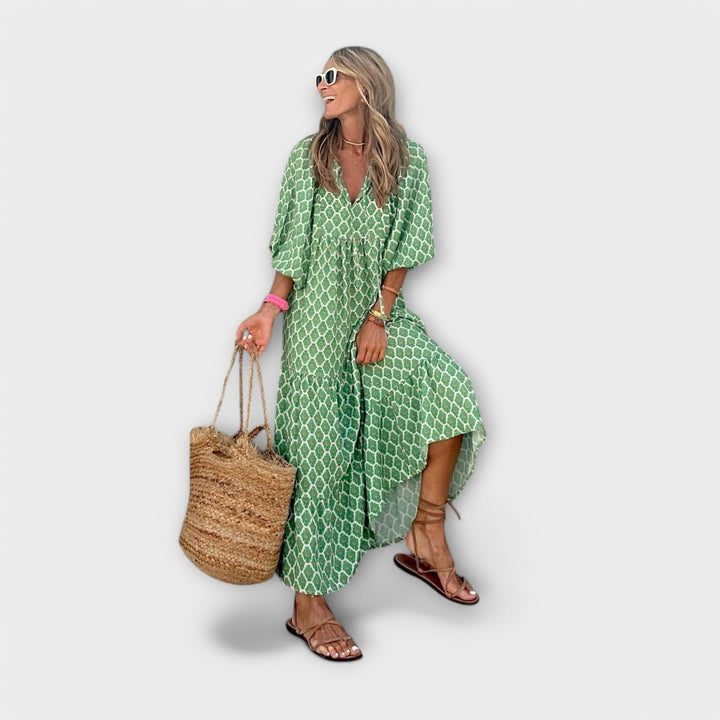 Vestidos maxi geométricos elegantes