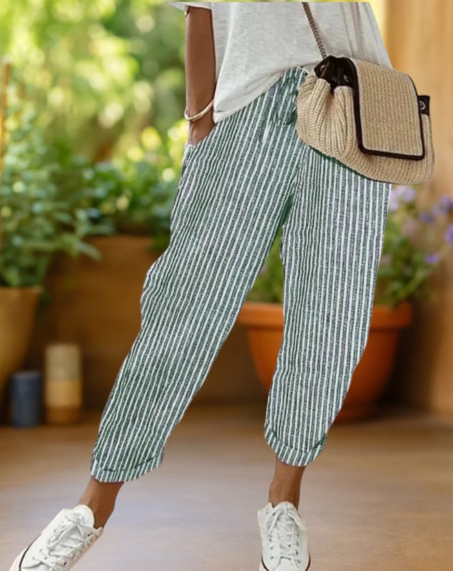Kyoto™ | Pantalones rayados con cordón