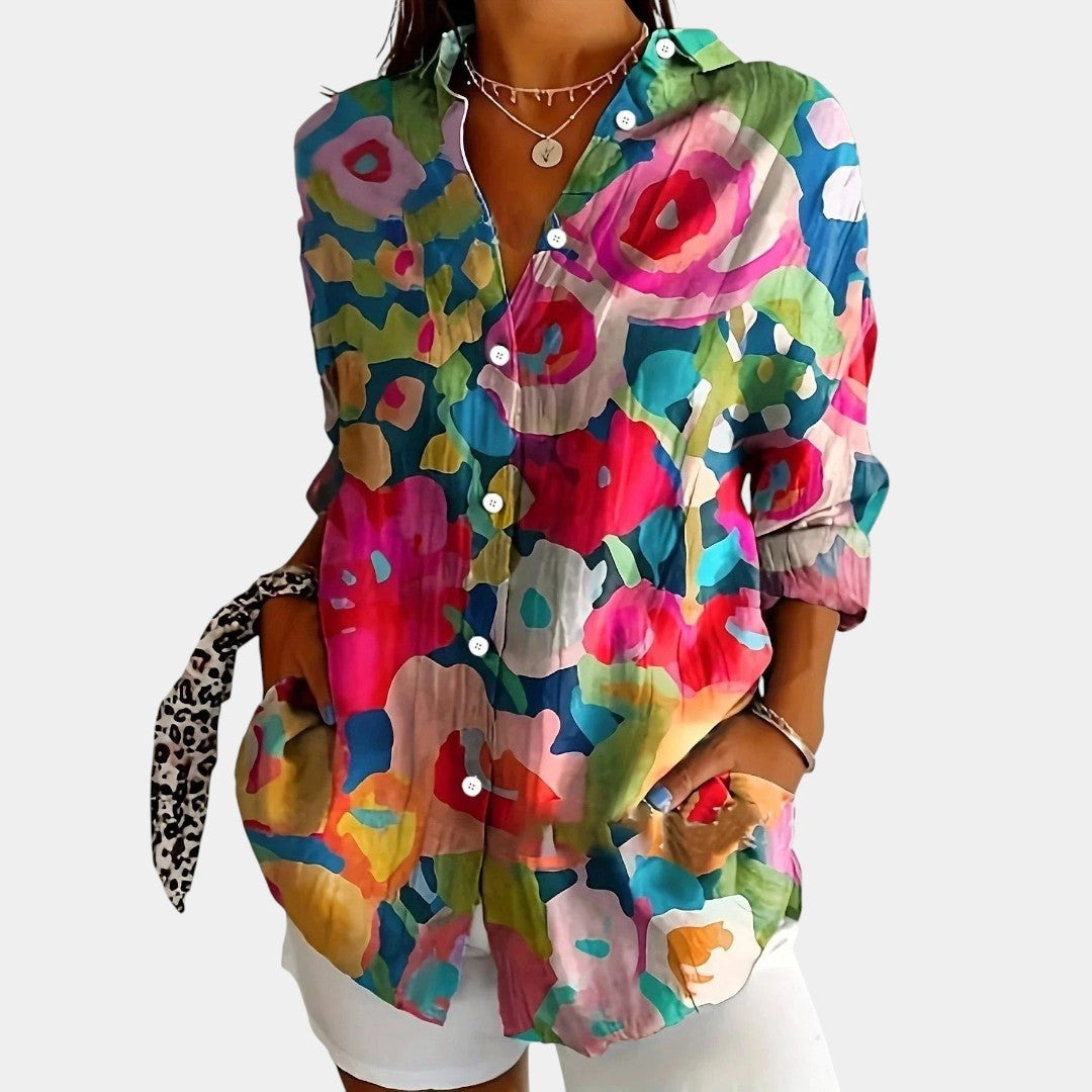 Nika – Blusa de verano con estampado vibrante