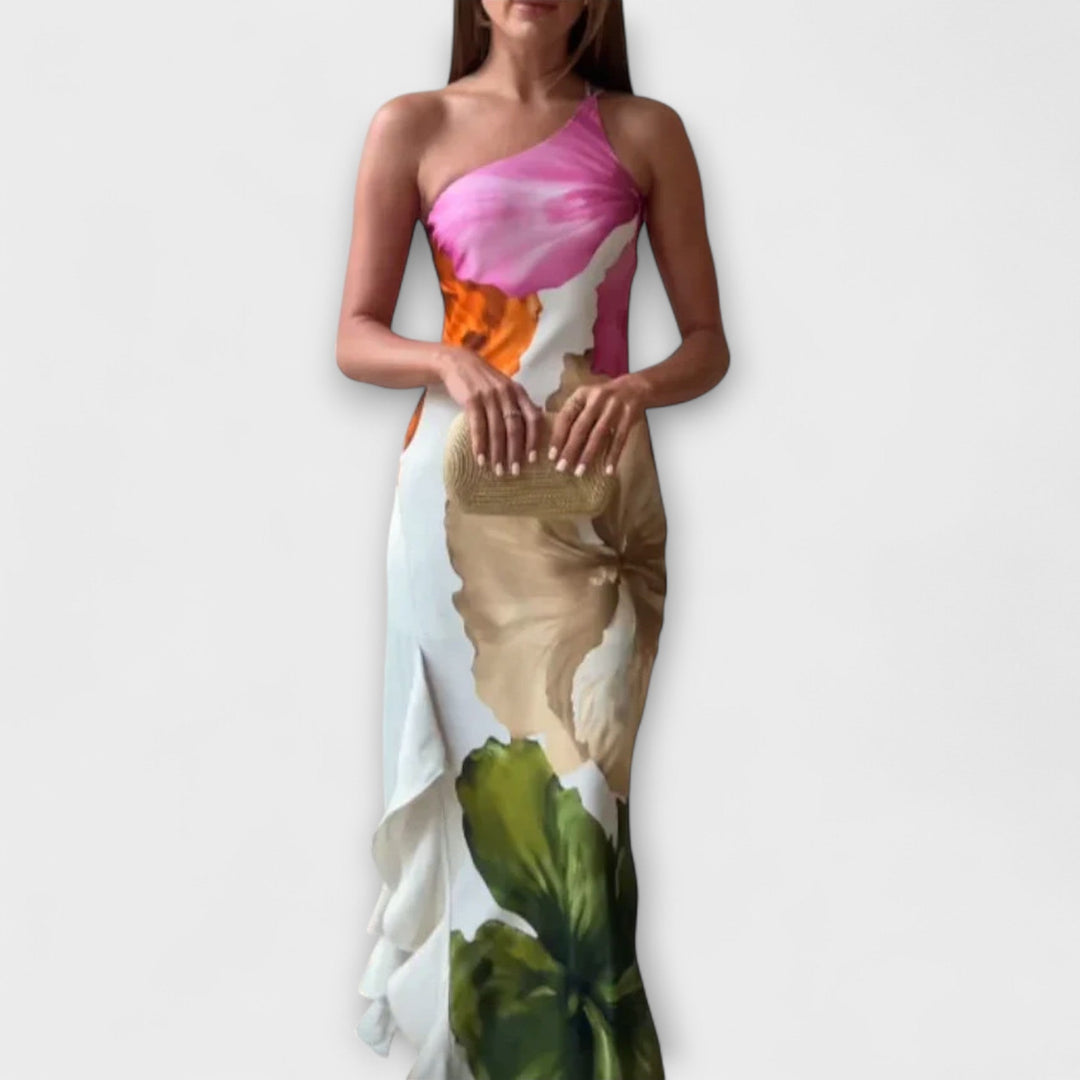 Sapphire - Vestido maxi elegante con patchwork