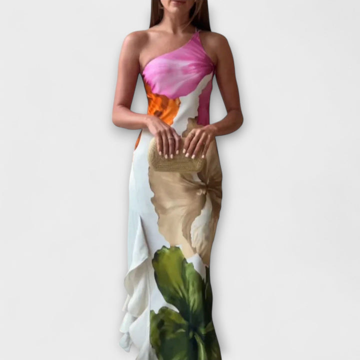 Sapphire - Vestido maxi elegante con patchwork