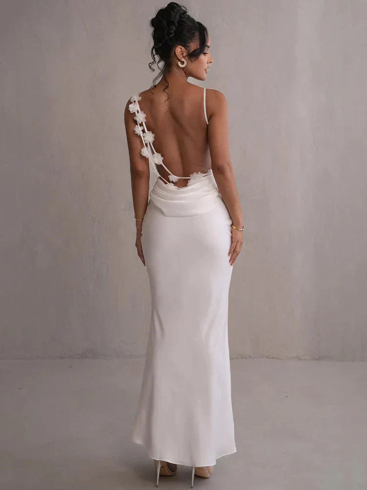 Cassiane - Vestido de Satén Floral