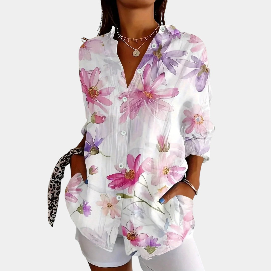 Nika – Blusa de verano con estampado vibrante