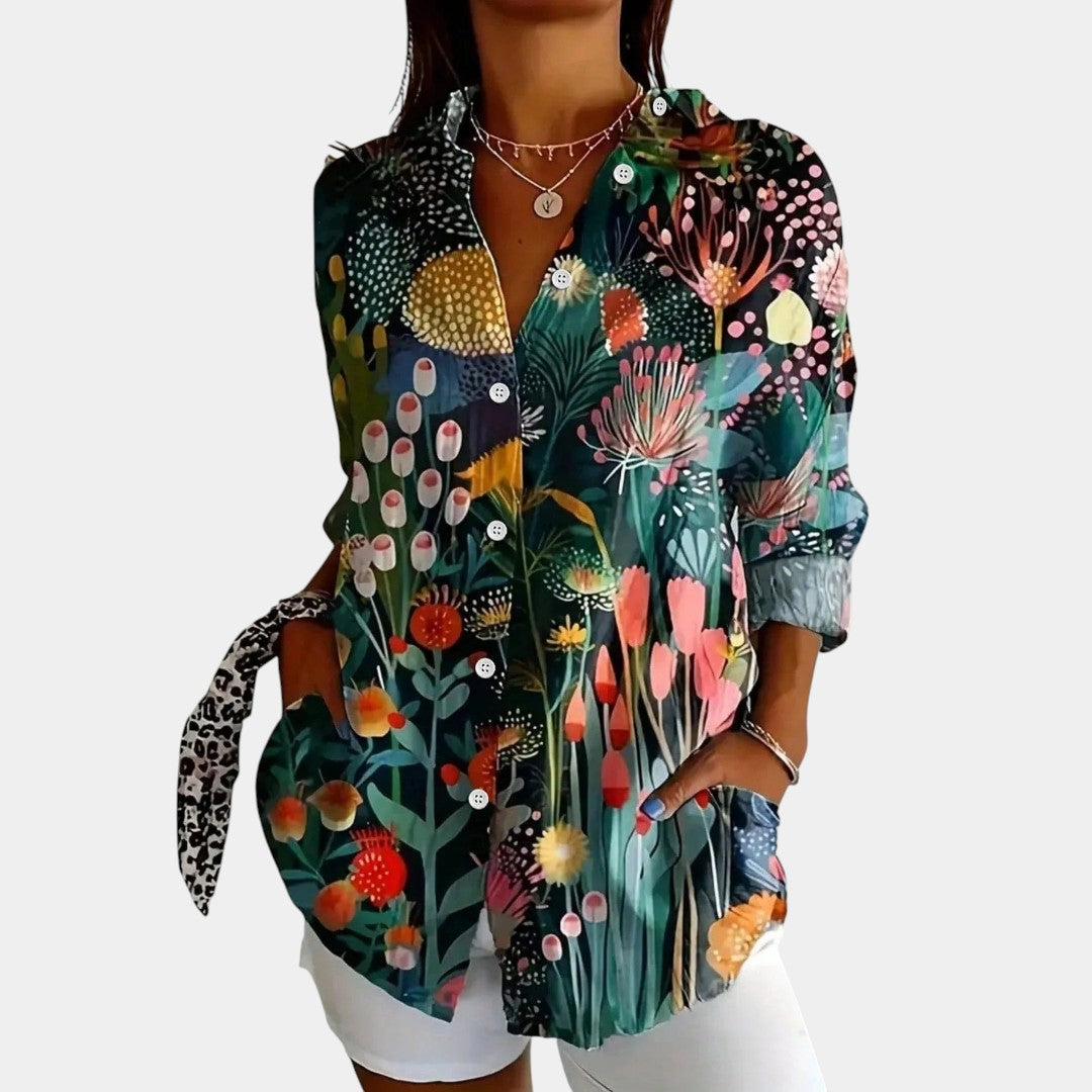 Nika – Blusa de verano con estampado vibrante
