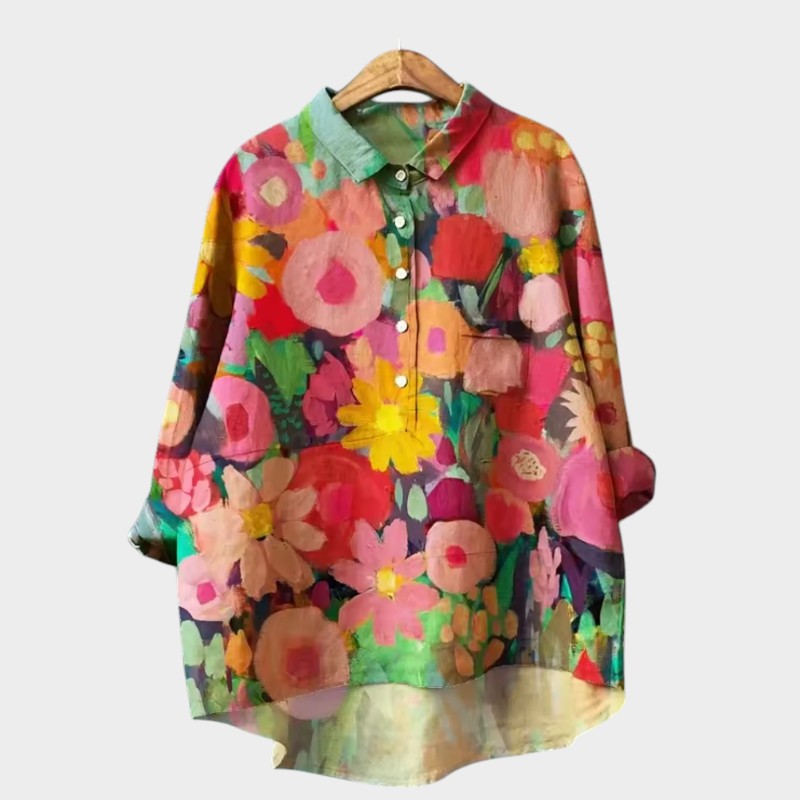 Yvonne | Blusa premium con ribete de encaje