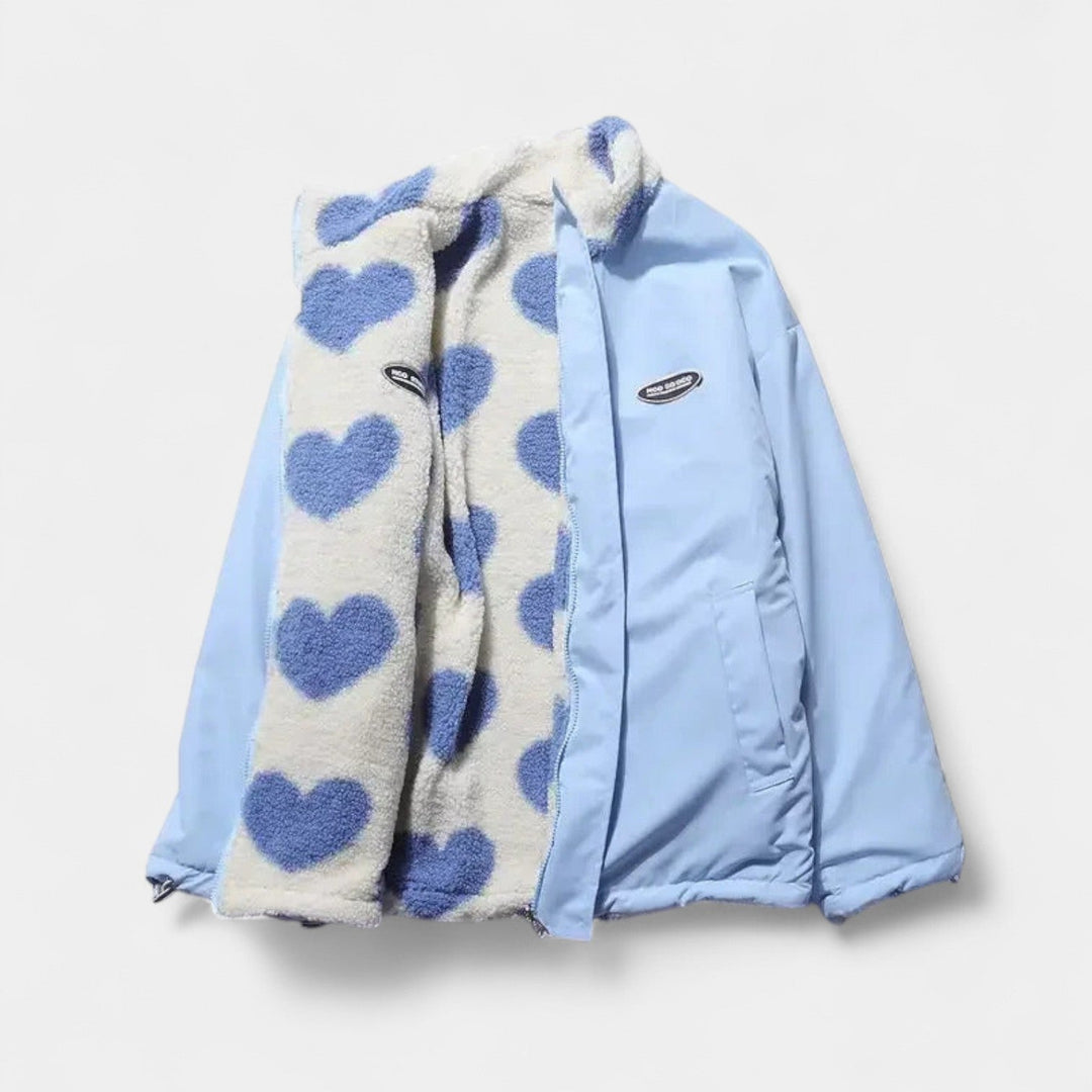 Maja – Chaqueta reversible con corazones