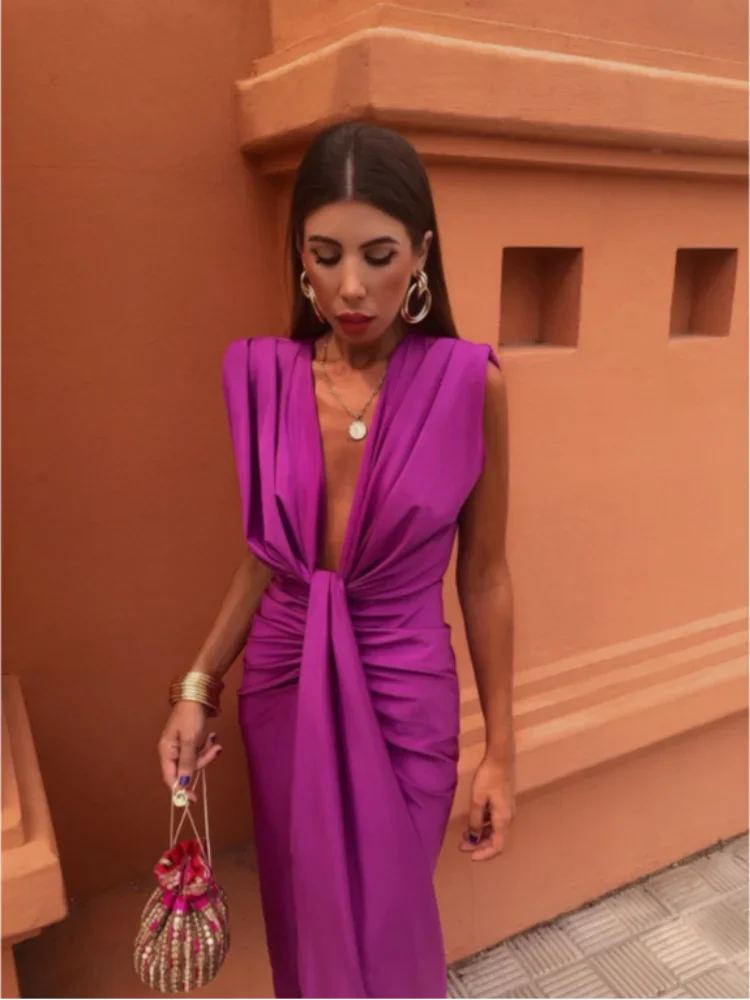 Selena | Vestido Rojo Fuego con Drapado