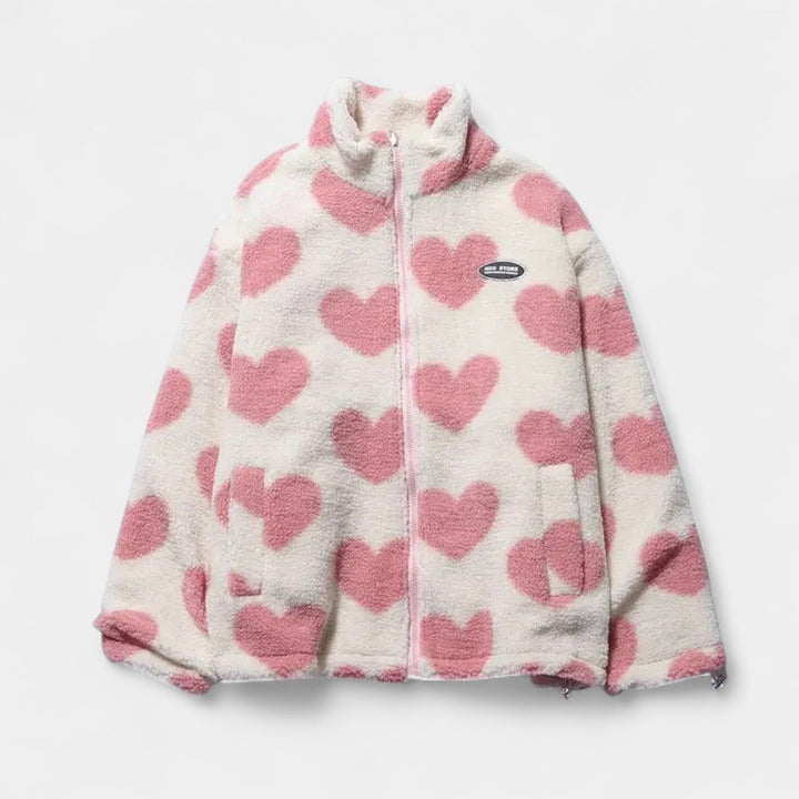 Maja – Chaqueta reversible con corazones