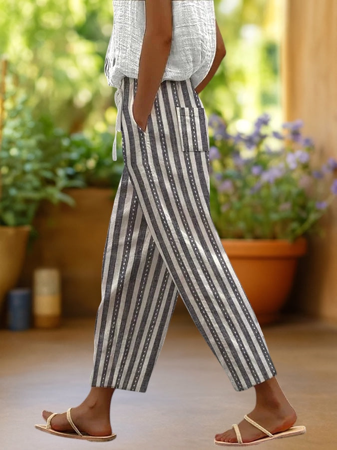 Soleil™ | Pantalones tobilleros con estampado bohemio
