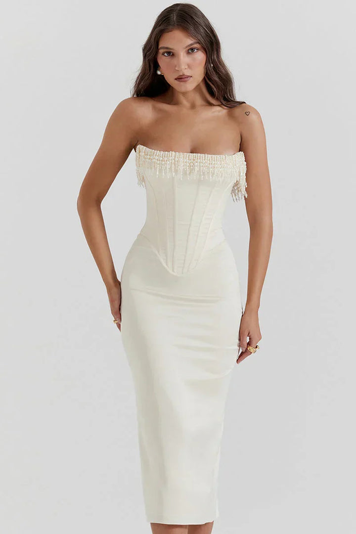 Zahra - Elegante Vestido Midi de Satén