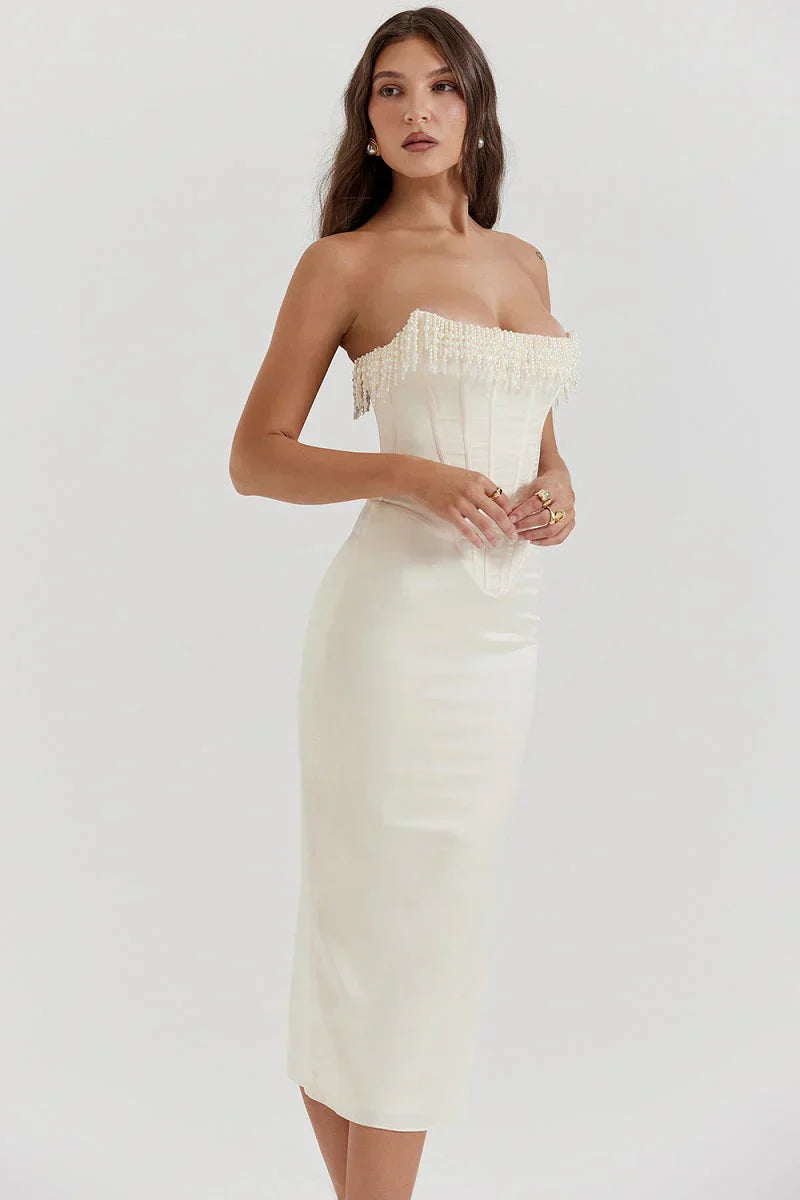 Zahra - Elegante Vestido Midi de Satén