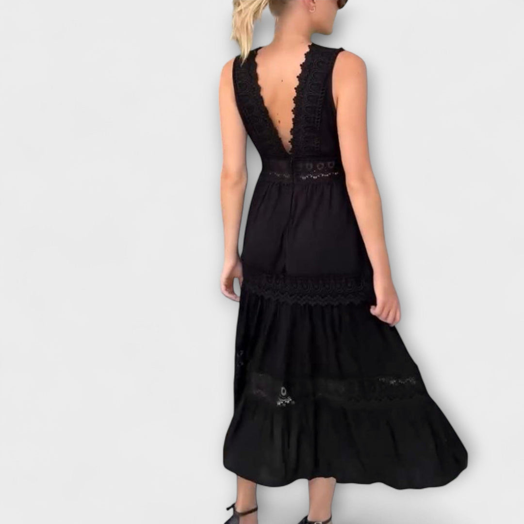 Aurélie - Vestido elegante de encaje con escote en V
