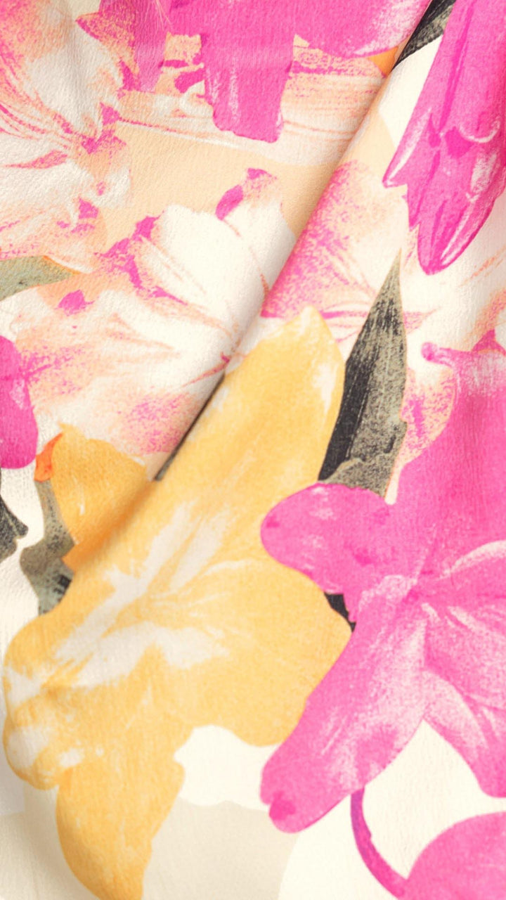 Minirva - Vestido midi de cuello alto con estampado floral encantador