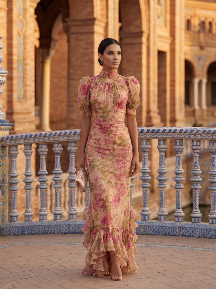 Rosario - Encantador Vestido de Chifón Floral