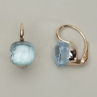 Pendientes vintage azules con circonia cúbica incrustada