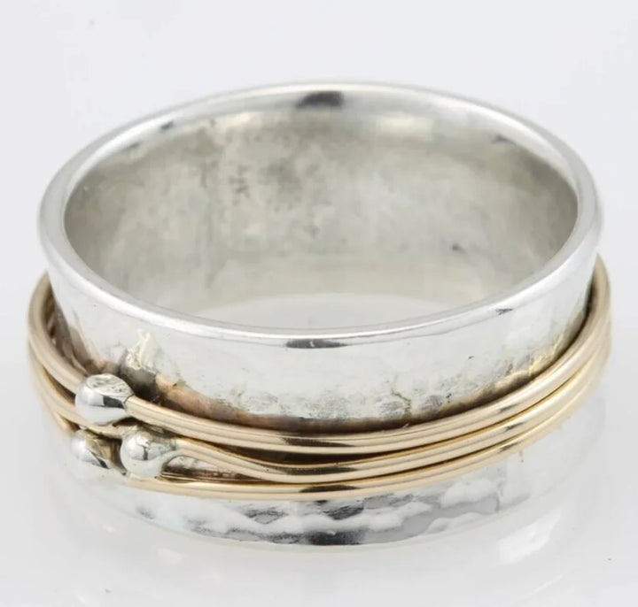 Anillo vintage de oro con baño de plata