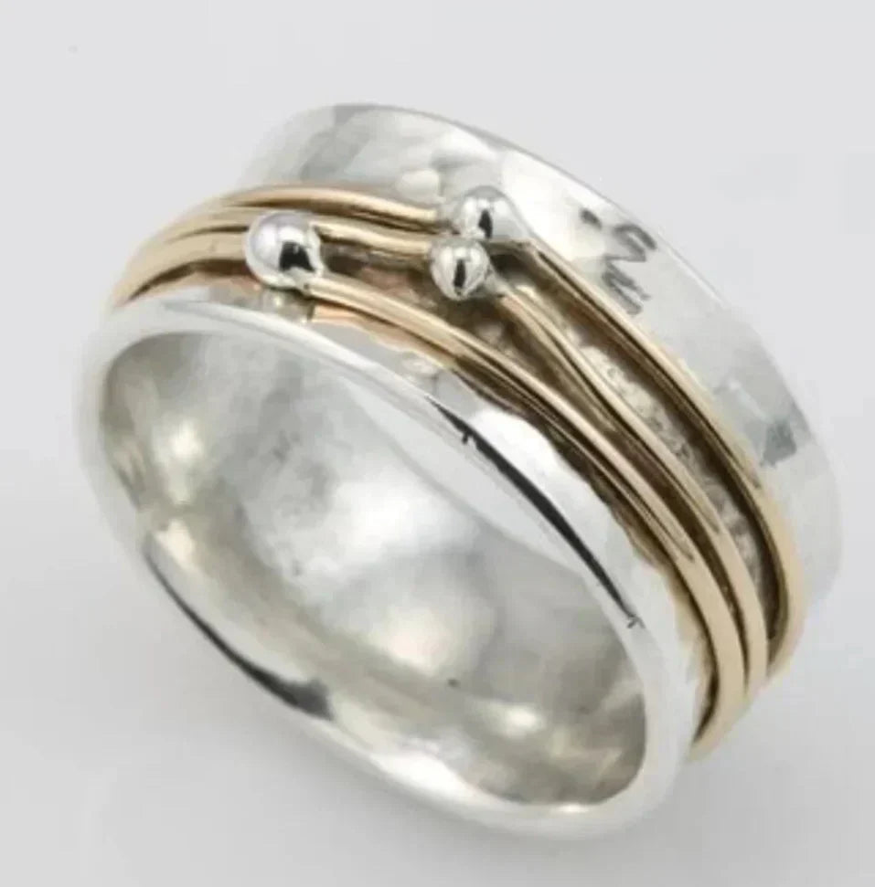 Anillo vintage de oro con baño de plata