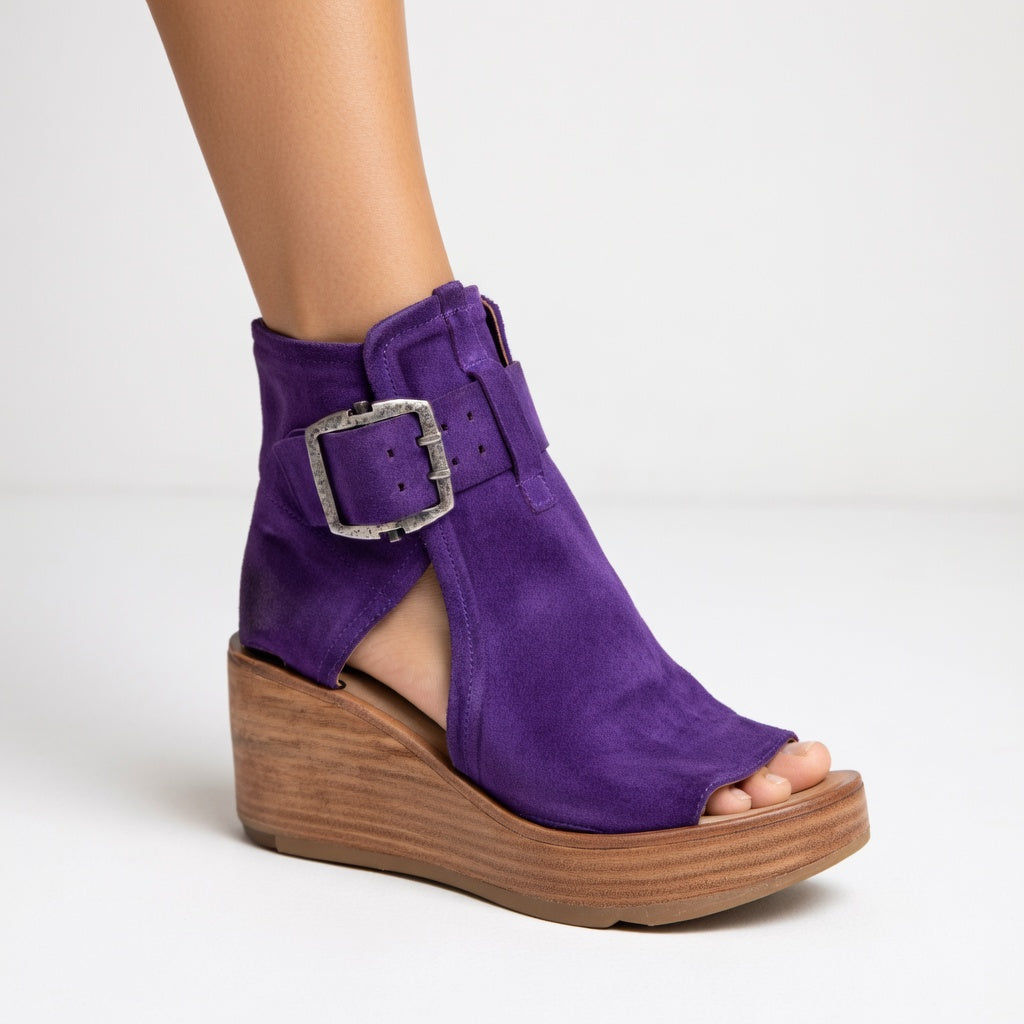 Sarah™ — Botines Abiertos de Cuña con Diseño Moderno