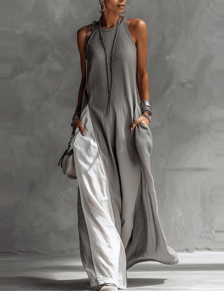 "Hanna | Vestido Maxi Asimétrico Sin Mangas" can be rewritten as "Hanna | Vestido Maxi Asimétrico Sin Mangas Elegante".
