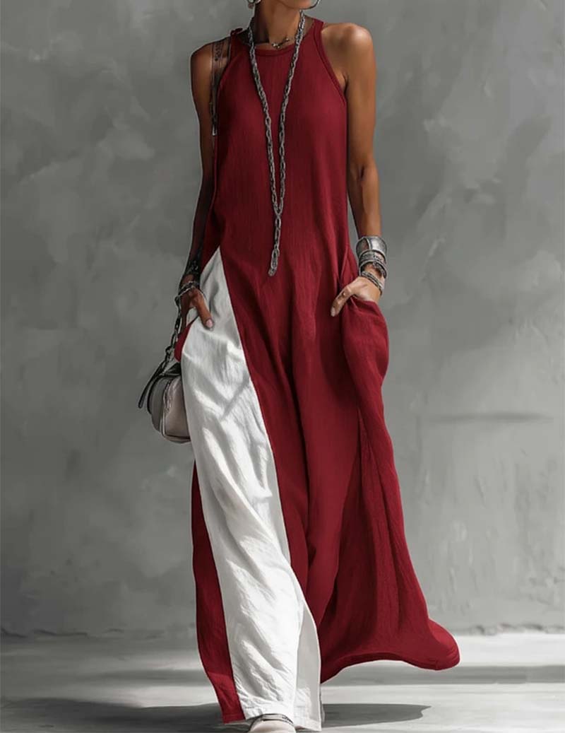 "Hanna | Vestido Maxi Asimétrico Sin Mangas" can be rewritten as "Hanna | Vestido Maxi Asimétrico Sin Mangas Elegante".