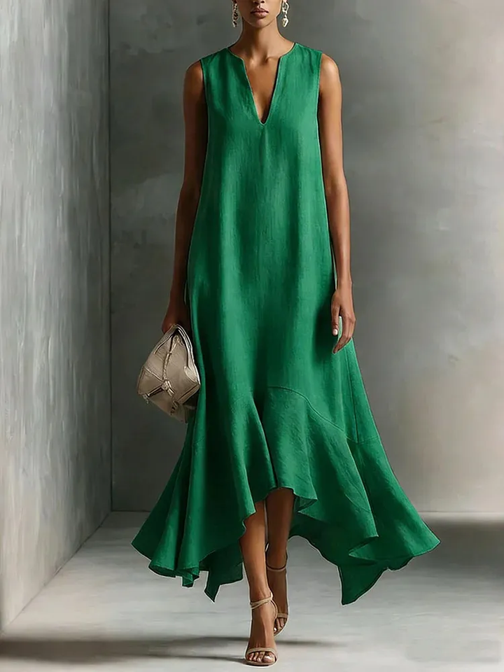 Astra - Vestido largo sin mangas con escote en pico