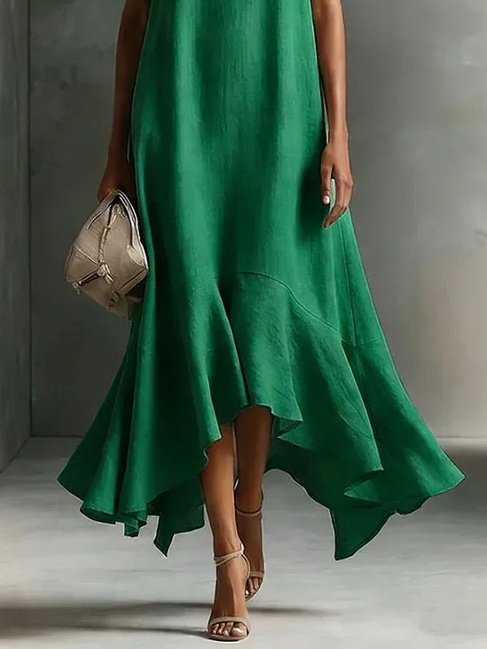 Astra - Vestido largo sin mangas con escote en pico